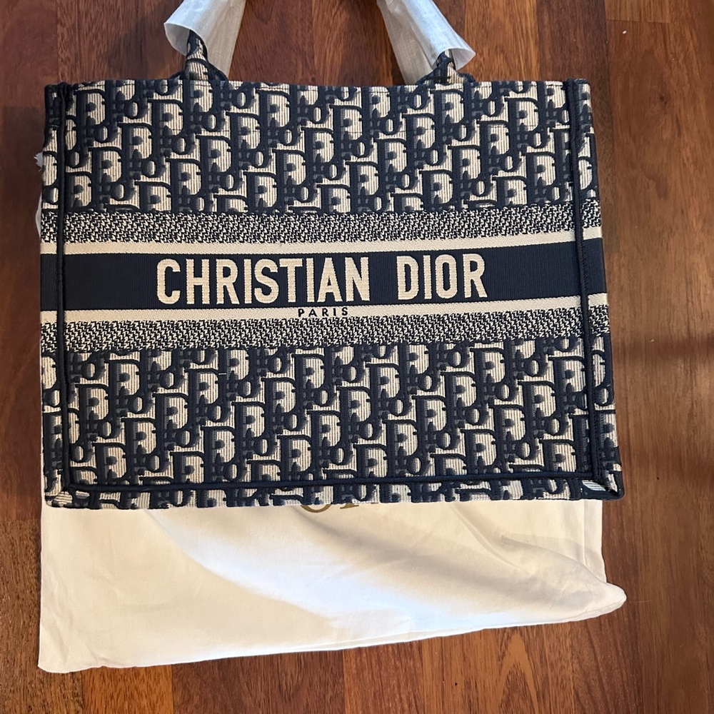 Navy Monogram tote